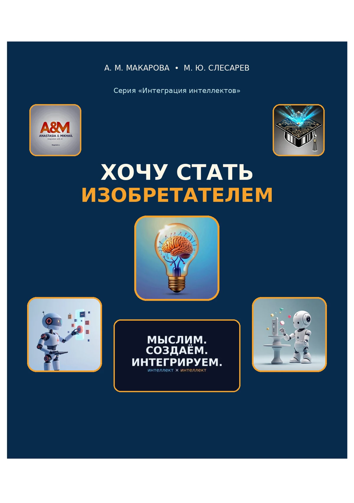 Обложка книги «Хочу стать изобретателем» Анастасии Макаровой и Михаила Слесарева